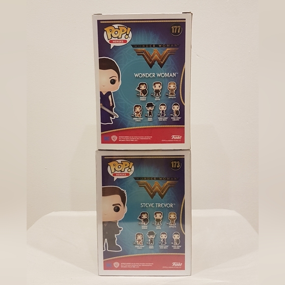 Wonder Woman #177 and Steve Trevor #173 DC FunKo Pop - Picture 4 of 6